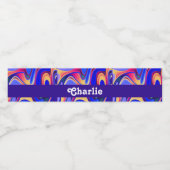 Abstract pink, oranje en blue waterfles etiket (Enkel label)
