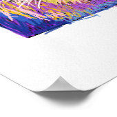 Abstract Pink Purple Yellow Blue Lion Portrat Poster (Hoek)