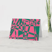 Abstract pink rose red Christmas trims with pine Kaart (Voorkant)