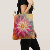Abstract Pink Sun Rays Landscape Tote Bag (Dichtbij)