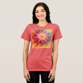 Abstract Pink Sun Rays Landscape Tri-Blend Shirt (Voorkant volledig)