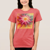 Abstract Pink Sun Rays Landscape Tri-Blend Shirt (Voorkant)