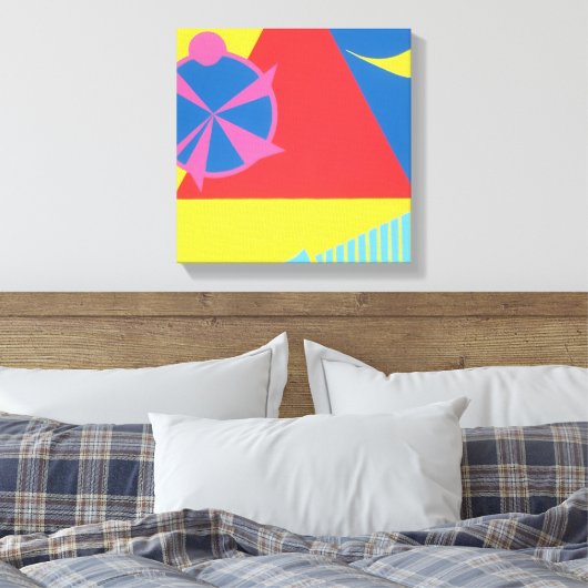 Abstract Pink Windmill Canvas Print (Insitu (Slaapkamer))