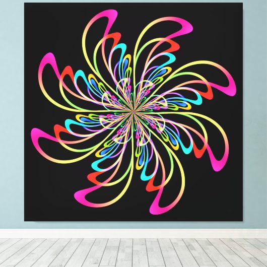 abstract pinrad canvas afdruk (Insitu (Houten vloer))