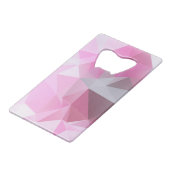 Abstract piramidepatroon, roze roze creditkaart flessenopener (Voorkant Gekanteld)