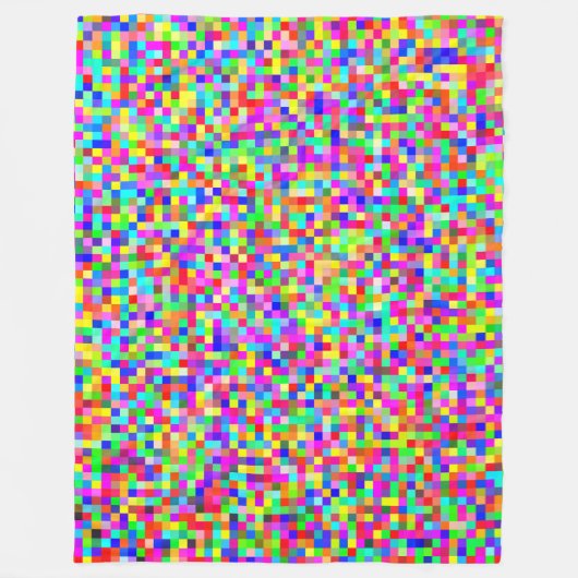 Abstract Pixelated RGB Fleece Deken (Voorkant)