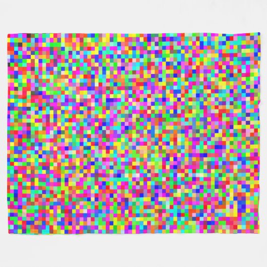 Abstract Pixelated RGB Fleece Deken (Voorkant (Horizontaal))