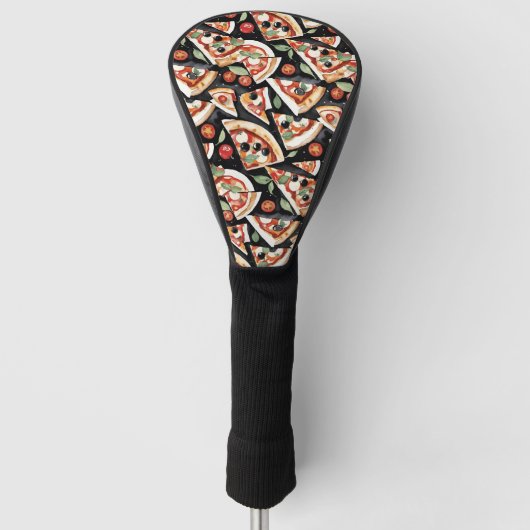 Abstract Pizza Slices On A Black Background Golfheadcover (Voorkant)