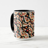 Abstract Pizza Slices On A Black Background Mok (Voorkant links)