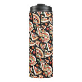 Abstract Pizza Slices On A Black Background Thermosbeker (Voorkant)