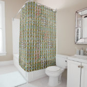 Abstract Plaid Geometric Grid Pattern Art Douchegordijn (In situ)
