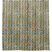 Abstract Plaid Geometric Grid Pattern Art Douchegordijn (Voorkant)