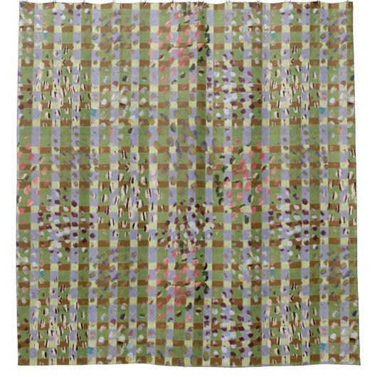 Abstract Plaid Geometric Grid Pattern Art Douchegordijn (Voorkant)