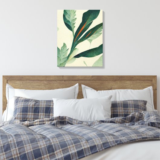 Abstract Plant met afdalen Canvas schilderkunst (Insitu (Slaapkamer))