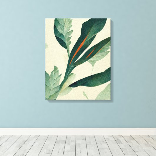 Abstract Plant met afdalen Canvas schilderkunst (Insitu (Houten vloer))