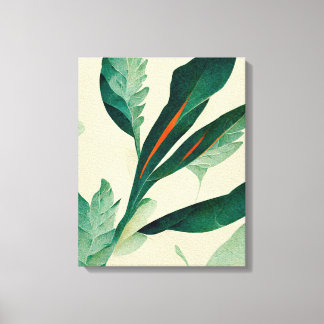 Abstract Plant met afdalen Canvas schilderkunst Afdruk