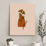 Abstract Plant van Terracotta Boho en vormen Imitatie Canvas Print<br><div class="desc">Abstract Terracotta Boho Plant en vormen Faux Canvas afdrukken</div>