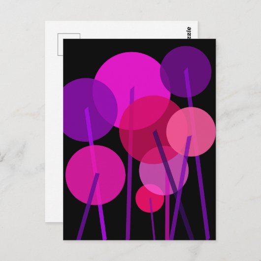 Abstract plantaardig patroon briefkaart (Voorkant / Achterkant)