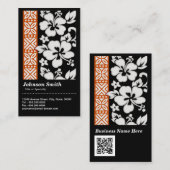 Abstract plantaardig patroon met QR-code Visitekaartje (Voorkant / Achterkant)
