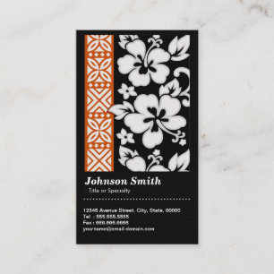 Abstract plantaardig patroon met QR-code Visitekaartje