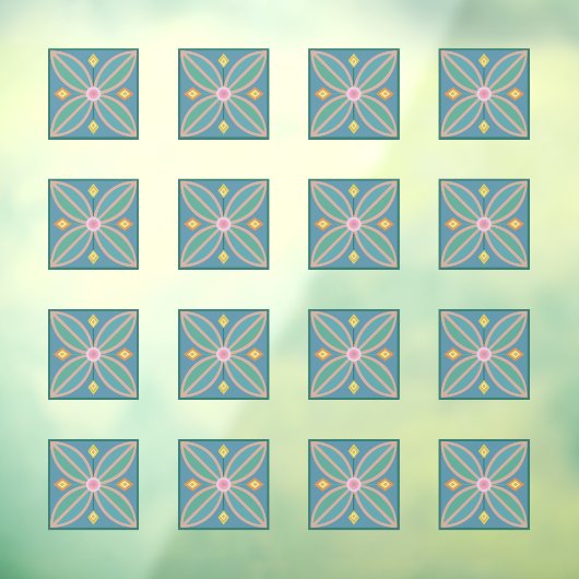 Abstract plattegrond van Floral Raamsticker (Vel 3)