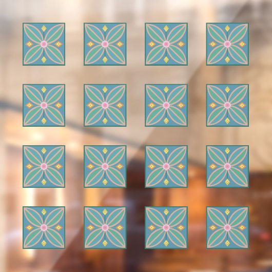 Abstract plattegrond van Floral Raamsticker (Vel 2)