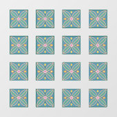 Abstract plattegrond van Floral Raamsticker (Vel)