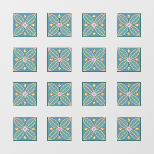 Abstract plattegrond van Floral Raamsticker (Vel)