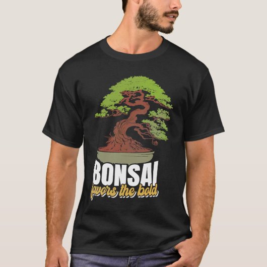 Abstract Pleasant Patience Of Bonsai Quote T-shirt (Voorkant)