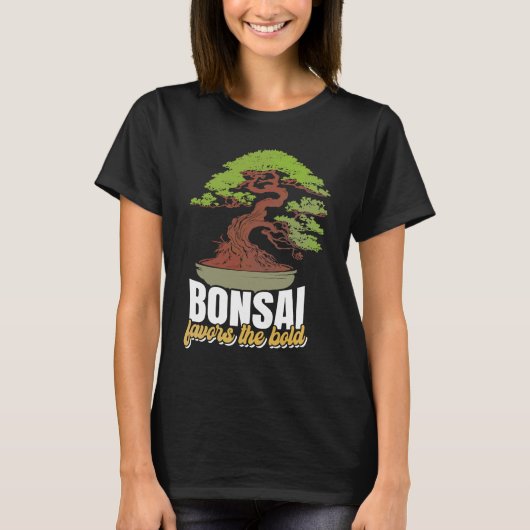 Abstract Pleasant Patience Of Bonsai Quote T-shirt (Voorkant)