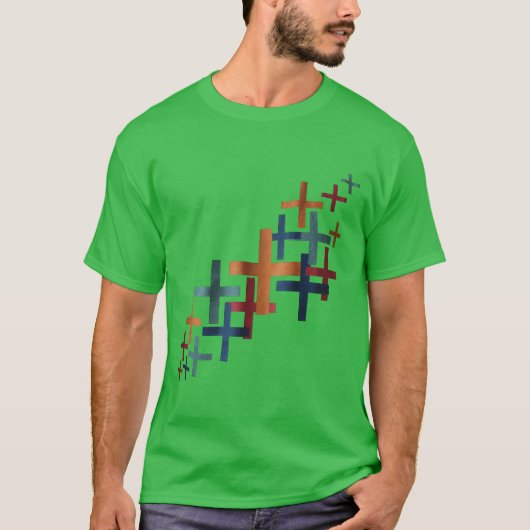 Abstract Plus Patroon Diagonaal T-shirt (Voorkant)