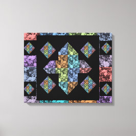 Abstract plus Sign Multi-Colored Floral Art Canvas Afdruk