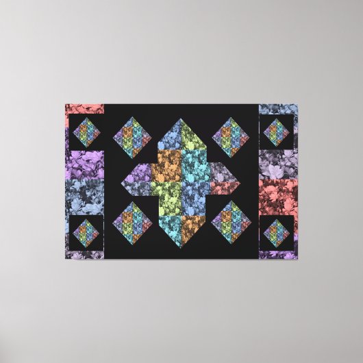 Abstract plus Sign Multi-Colored Floral Canvas Art (Voorkant)