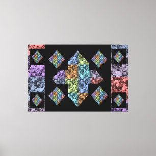 Abstract plus Sign Multi-Colored Floral Canvas Art Afdruk