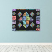 Abstract plus Sign Multi-Colored Tulip Art Canvas Afdruk (Insitu (Houten vloer))