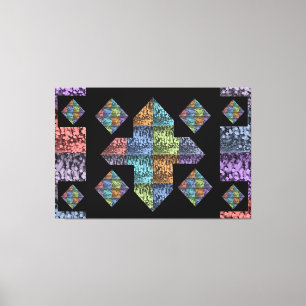 Abstract plus Sign Multi-Colored Tulip Canvas Art Afdruk