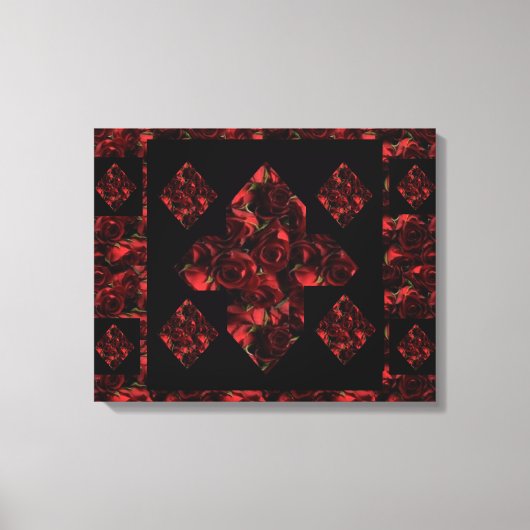 Abstract Plus Sign Red Rose Canvas Art (20 x 16) (Voorkant)