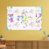 Abstract plus tekenanjers (drijvend) canvas afdruk (Insitu (Woonkamer))