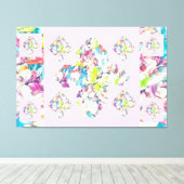 Abstract plus tekenanjers (drijvend) canvas afdruk (Insitu (Houten vloer))