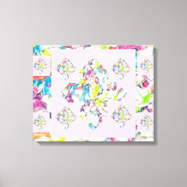 Abstract plus tekenanjers met drijvende kracht canvas afdruk