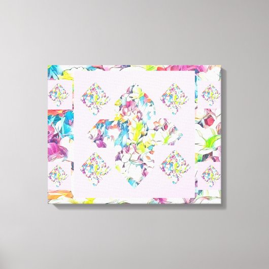 Abstract plus tekenanjers met drijvende kracht canvas afdruk (Voorkant)