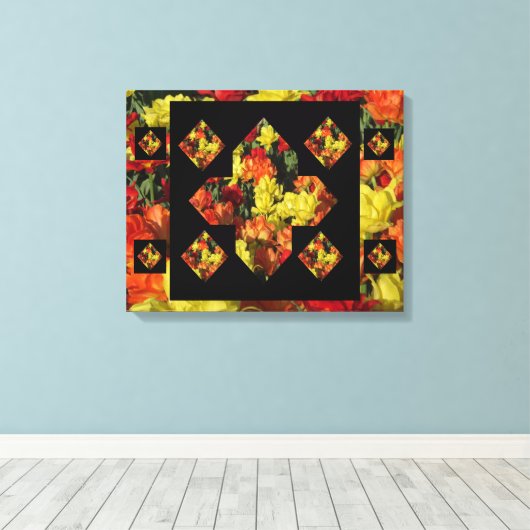 Abstract plus tekenanjescanvas art (20 x 16) canvas afdruk (Insitu (Houten vloer))