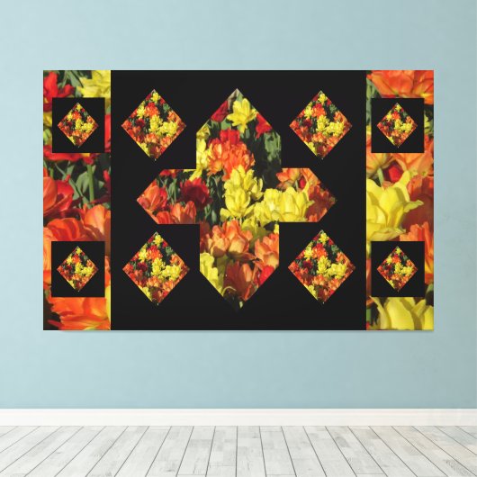 Abstract plus tekenanjescanvas art (60 x 40) canvas afdruk (Insitu (Houten vloer))