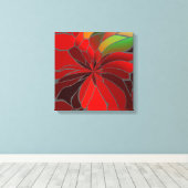 Abstract Poinsettia Canvas Afdruk (Insitu (Houten vloer))