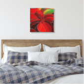 Abstract Poinsettia Canvas Afdruk (Insitu (Slaapkamer))