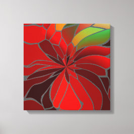 Abstract Poinsettia Canvas Afdruk