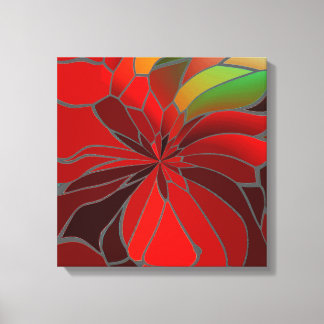 Abstract Poinsettia Canvas Afdruk
