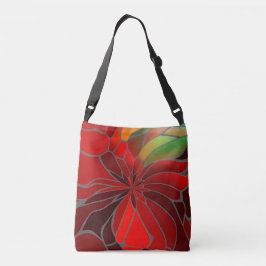 Abstract Poinsettia Crossbody Tas
