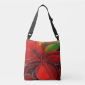 Abstract Poinsettia Crossbody Tas (Voorkant)