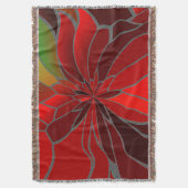 Abstract Poinsettia Deken (Voorkant Verticaal)